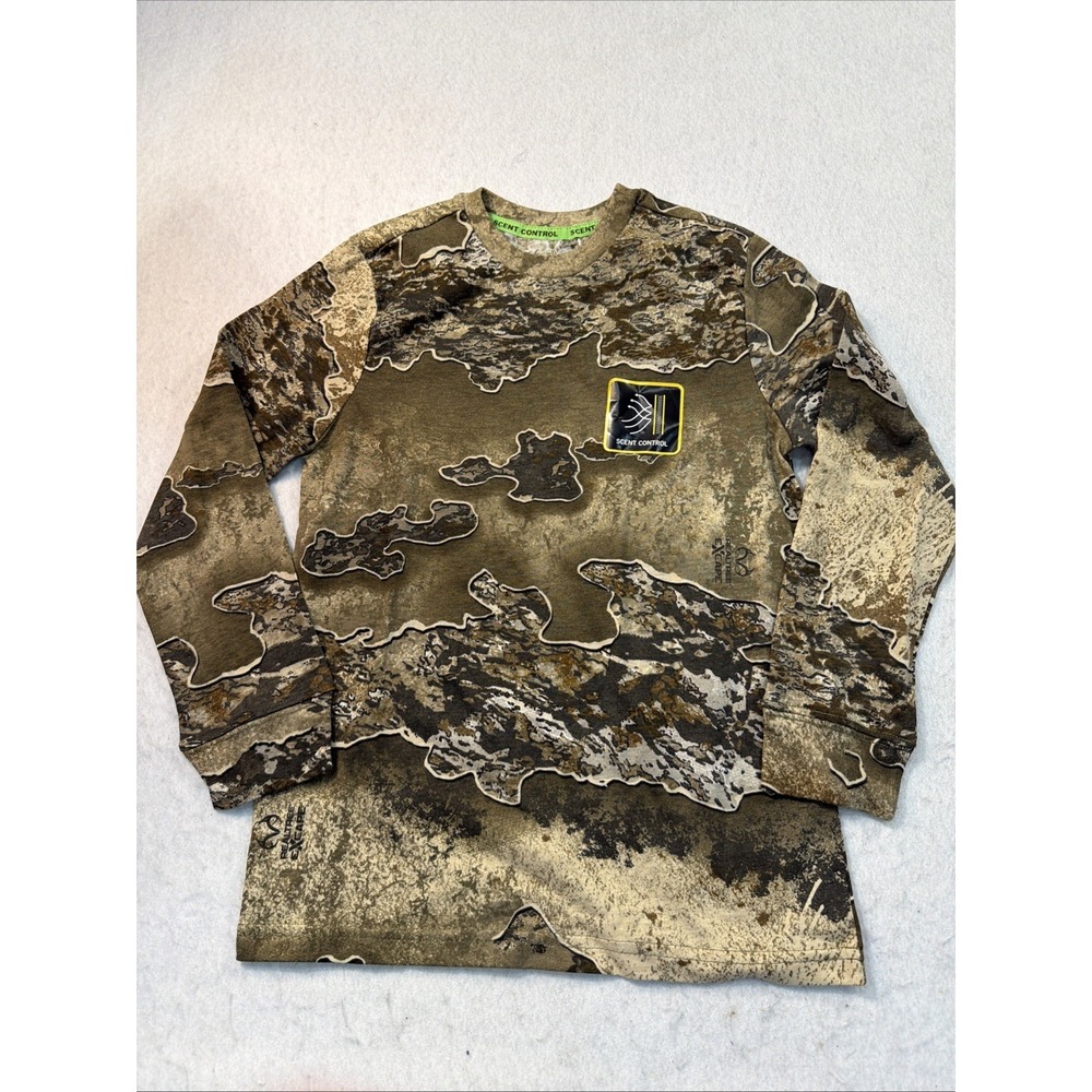 Realtree APX Scent Control Youth Hunting Camo Long Sleeve T-Shirt Medium (8)